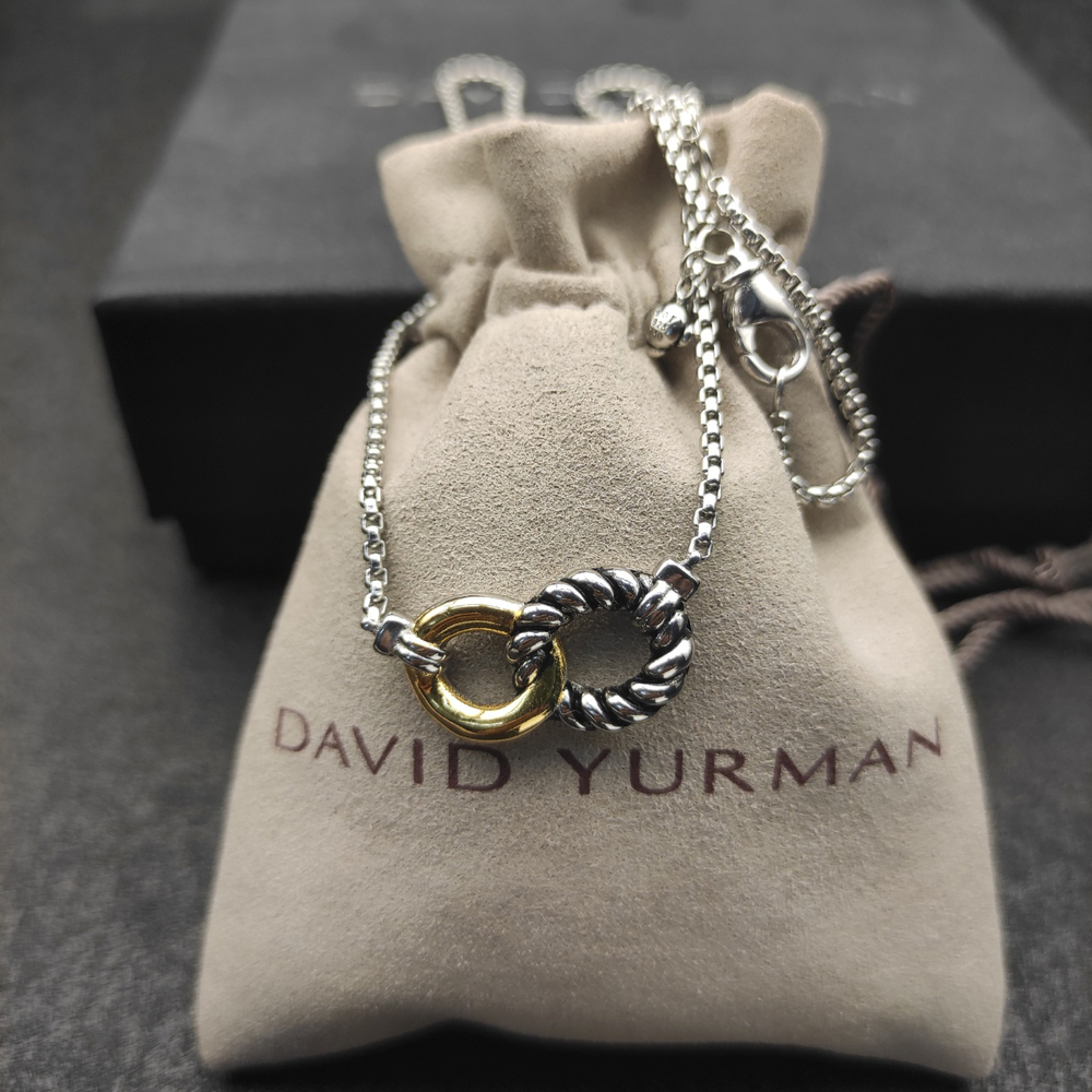 David Yurman Two-Color Horsebit Necklace - Picture 2 of 9